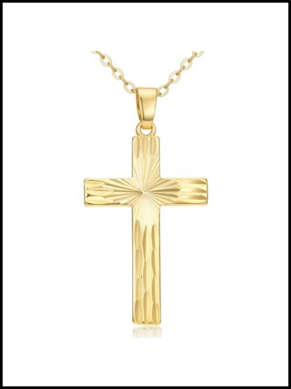 Dainty 14K Gold Plated Cross Necklace 18" Faith Pendant Jewelry Gift